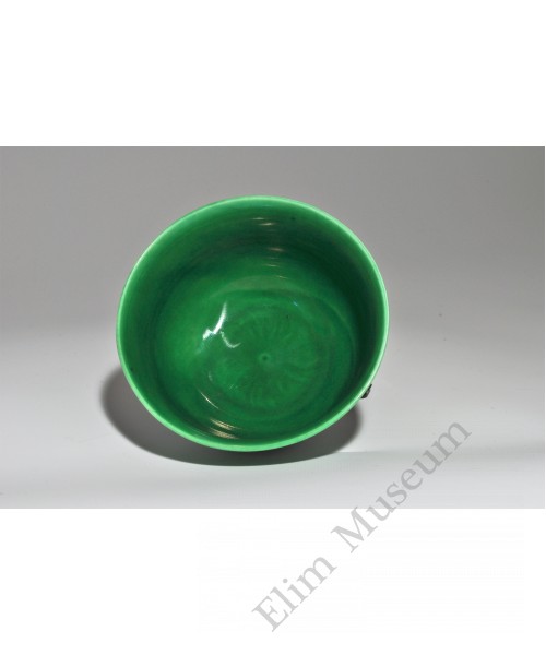 1766  A Ming Green Glaze "Anhua" Small Bowl   